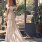 Nox Anabel JE974 Long Off Shoulder Fitted Embroidered Wedding Gown