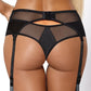 PariPari Jenny Sheer Embroidered Thong Black-1