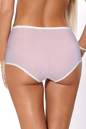 PariPari Jenny Sheer Embroidered High-Waist Panty White-1