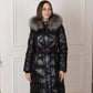 Genuine Silver Fox Fur Trim Down Fill Coat