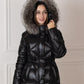 Genuine Silver Fox Fur Trim Down Fill Coat