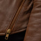 Whet Blu NYC Claire women's whiskey lambskin asymmetrical leather jacket front view
