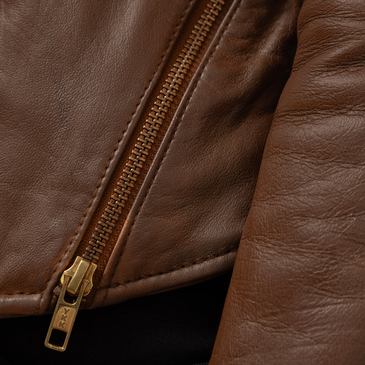 Whet Blu NYC Claire women's whiskey lambskin asymmetrical leather jacket front view