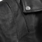Whet Blu NYC Serena women's black asymmetrical leather jacket close-up