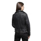 Whet Blu NYC Jolene women's black leather jacket back with asymmetrical zipper detail