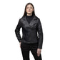 Whet Blu NYC Jolene women's asymmetrical zipper black leather jacket front view