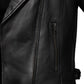 Whet Blu NYC Jolene women's black leather jacket with asymmetrical zipper and pocket detail
