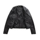 Whet Blu NYC Bethany women's asymmetrical leather jacket, interior view with lining and inner pockets