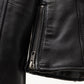 Whet Blu NYC Bethany women's asymmetrical leather jacket with diagonal zipper detail