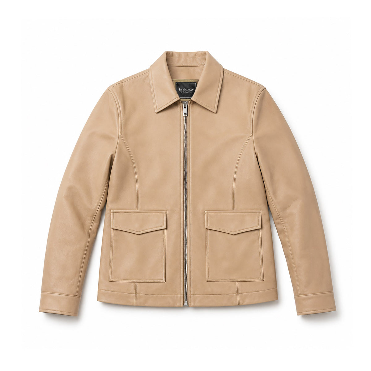 Whet Blu NYC Yolanda women's center-zip leather jacket in oilsand brown suede finish