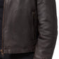 Sadie Women's Brown Leather Jacket with Faux Fur Collar