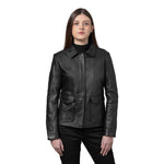 Whet Blu NYC Darlene women's black genuine leather jacket front view