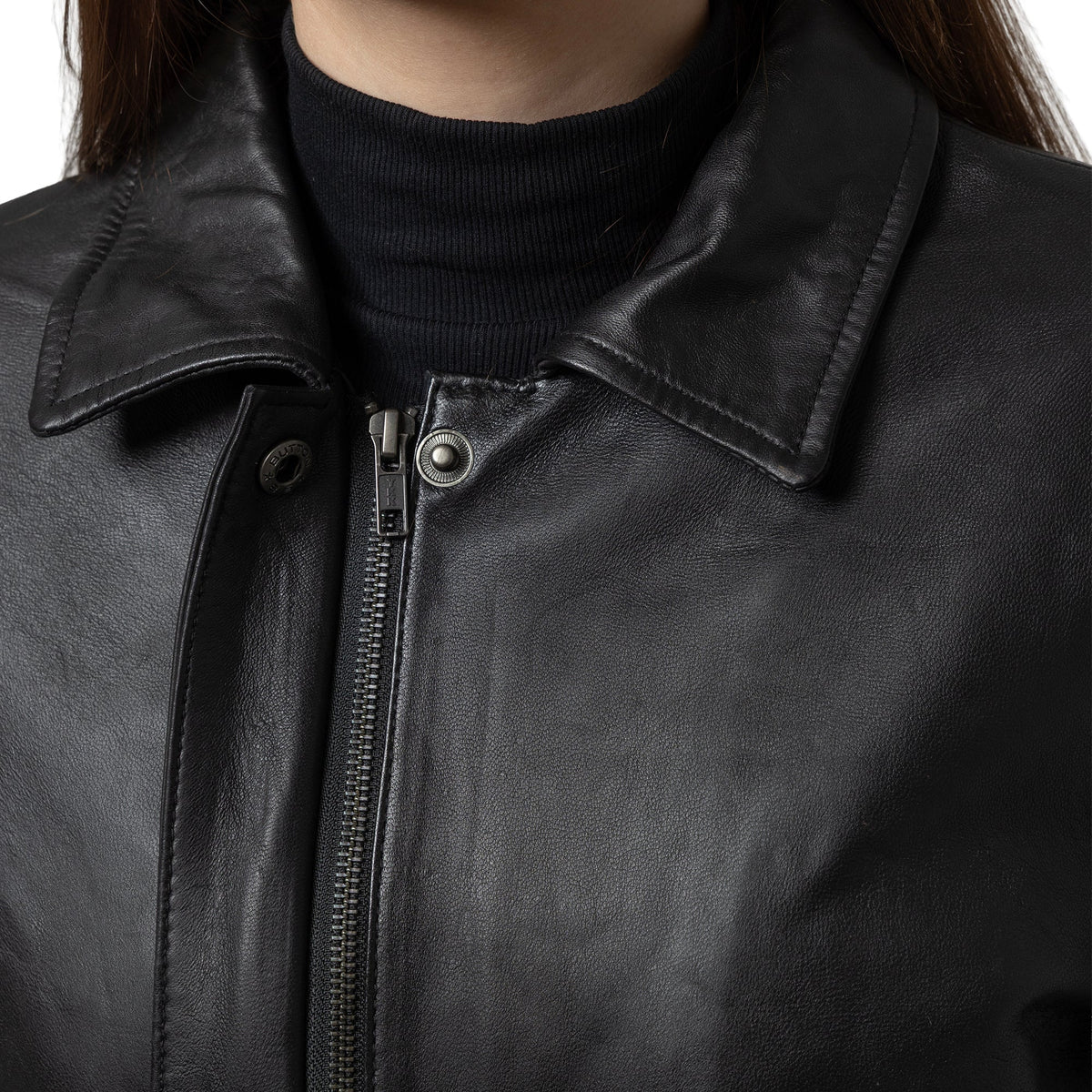 Whet Blu NYC Darlene women's black genuine leather jacket with sleek classic design