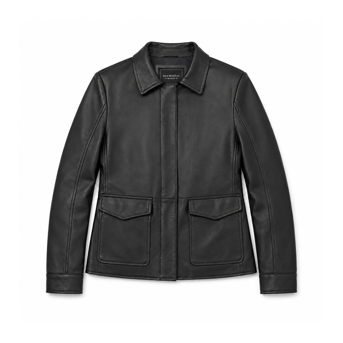 Whet Blu NYC Darlene women's black genuine leather jacket front view