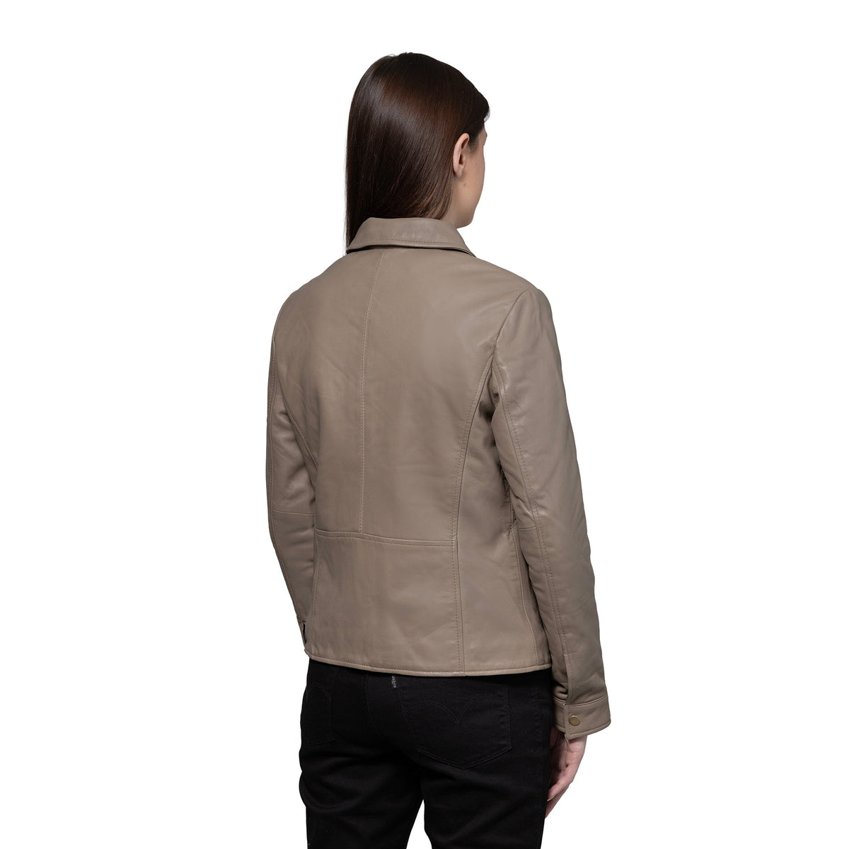 Whet Blu NYC Darlene women's black genuine leather jacket front view
