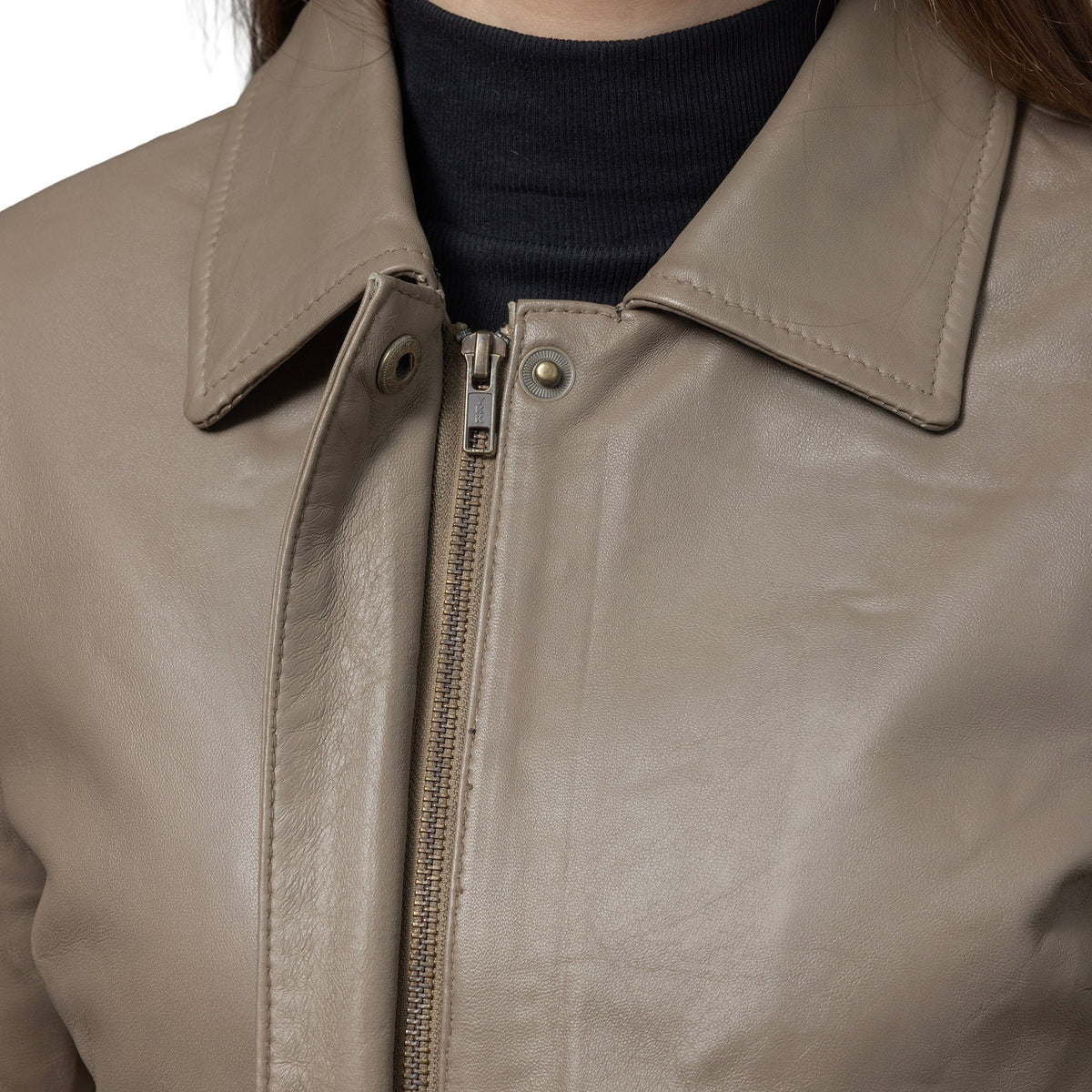 Whet Blu NYC Darlene women's black genuine leather jacket, front view