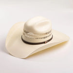 Justin Cove Bangora straw cowboy hat in ivory, three-quarter view