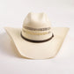 Justin Cove Bangora straw cowboy hat in ivory, front view