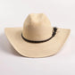 Justin Buckhorn palm straw cowboy hat by HatCountry in brown, front view