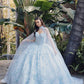 Juliet JT1449J Poofy Strapless Sweetheart Quinceanera Gown Includes Cape
