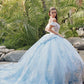 Juliet JT1458J Off the Shoulder Draped Sleeve Cathedral Train Quince Dress