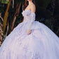 Juliet JT1459J Princess Ball Gown Strapless Bell Sleeves Quinceanera Dress