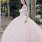 Juliet JT1460J Off the Shoulder Corset Bodice Poofy Quinceanera Gown