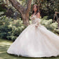 Juliet JT1465H Dress 3d Flowers Applique Puff Sleeve Quinceanera Dress