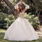 Juliet JT1465H Dress 3d Flowers Applique Puff Sleeve Quinceanera Dress