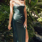 Juliet JT2434A Long V-Neck Embellished Corset Bodice Fitted Mermaid Gown