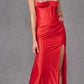 Juliet JT2434A Long V-Neck Embellished Corset Bodice Fitted Mermaid Gown