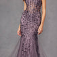 Juliet JT2441S Long Corset Bodice Embellished Sleeveless Mermaid Dress