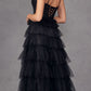 Juliet JT2451S Long Lace Bodice Sleeveless A-line Ruffled Gown