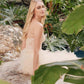 Juliet JT2451S Long Lace Bodice Sleeveless A-line Ruffled Gown