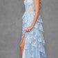 Juliet JT2463A Long Tiered Ruffled Skirt A-Line Boned Bodice Dress