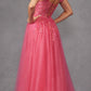Juliet JT2466A Long Cold Shoulder Sweetheart Corset Bodice A-Line Gown