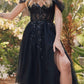Juliet JT2466A Long Cold Shoulder Sweetheart Corset Bodice A-Line Gown