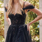 Juliet JT2466A Long Cold Shoulder Sweetheart Corset Bodice A-Line Gown