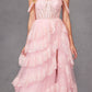 Juliet JT2467K Long Off the Shoulder Draped Sleeve A-Line Gown