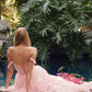 Juliet JT2467K Long Off the Shoulder Draped Sleeve A-Line Gown