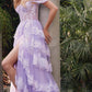 Juliet JT2467K Long Off the Shoulder Draped Sleeve A-Line Gown