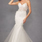 Juliet JT2469KW Long Sweetheart Boned Embellished Bodice Trumpet Gown