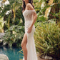 Juliet JT2471LW Long Off the Shoulder Fringe Sleeve Fitted Wedding Gown
