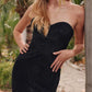 Juliet JT2472R Long Strapless Rhinestone Details Sweetheart Fitted Gown