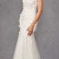 Juliet JT2475UW Long 3D Floral Applique Fitted Mermaid Gown