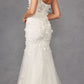Juliet JT2475UW Long 3D Floral Applique Fitted Mermaid Gown
