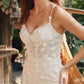 Juliet JT2475UW Long 3D Floral Applique Fitted Mermaid Gown