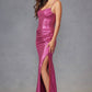 Juliet JT2494S Dress Sleeveless Metallic Fitted Evening Gown