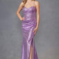 Juliet JT2494S Dress Sleeveless Metallic Fitted Evening Gown