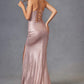 Juliet JT2494S Dress Sleeveless Metallic Fitted Evening Gown